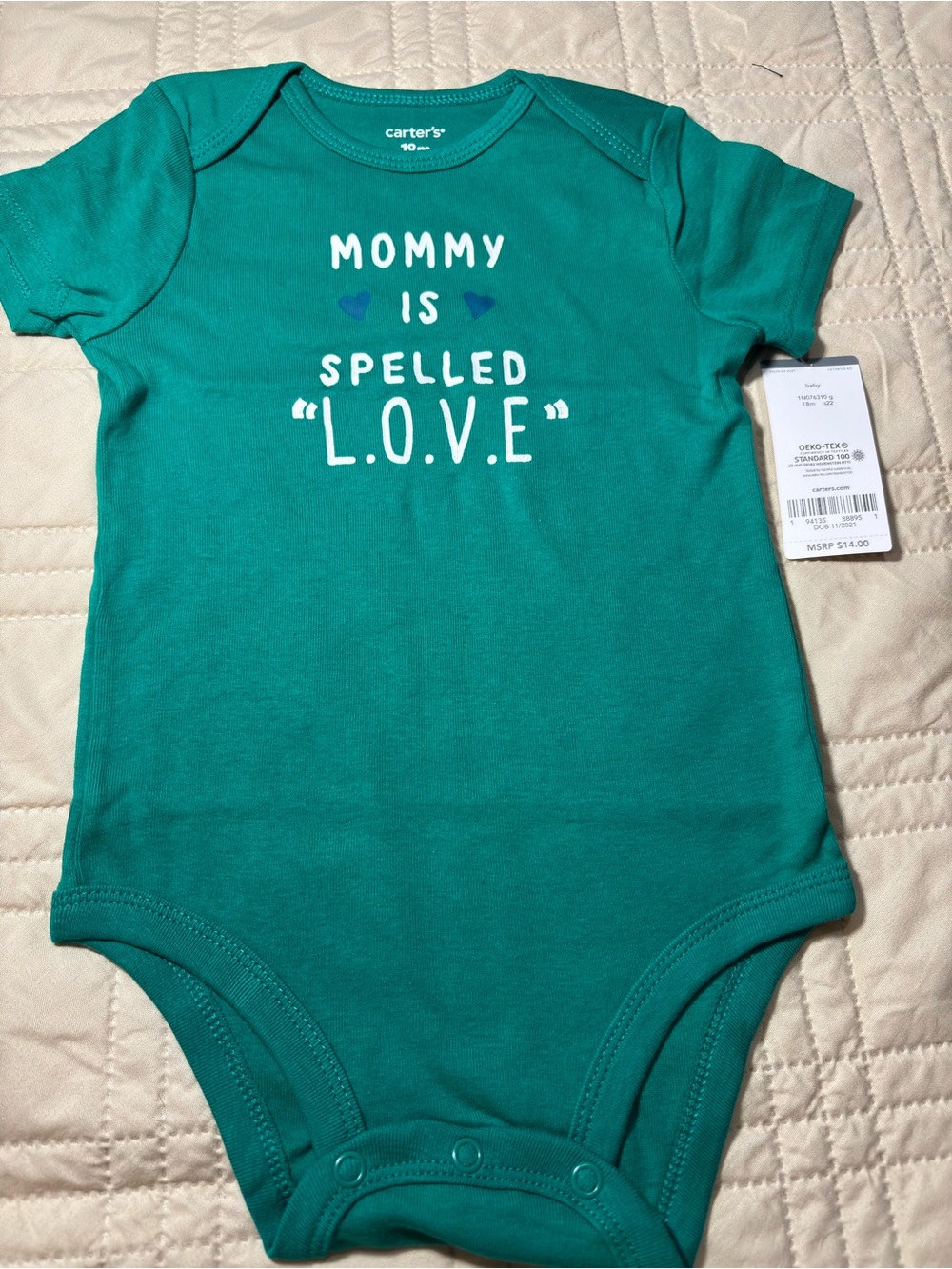 Carter's 18M “Mommy is Spelled L.O.V.E" Bodysuit